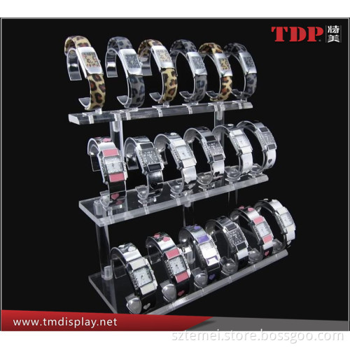 multi clear acrylic bracelet watch display holder rack stand retail shop showcase
